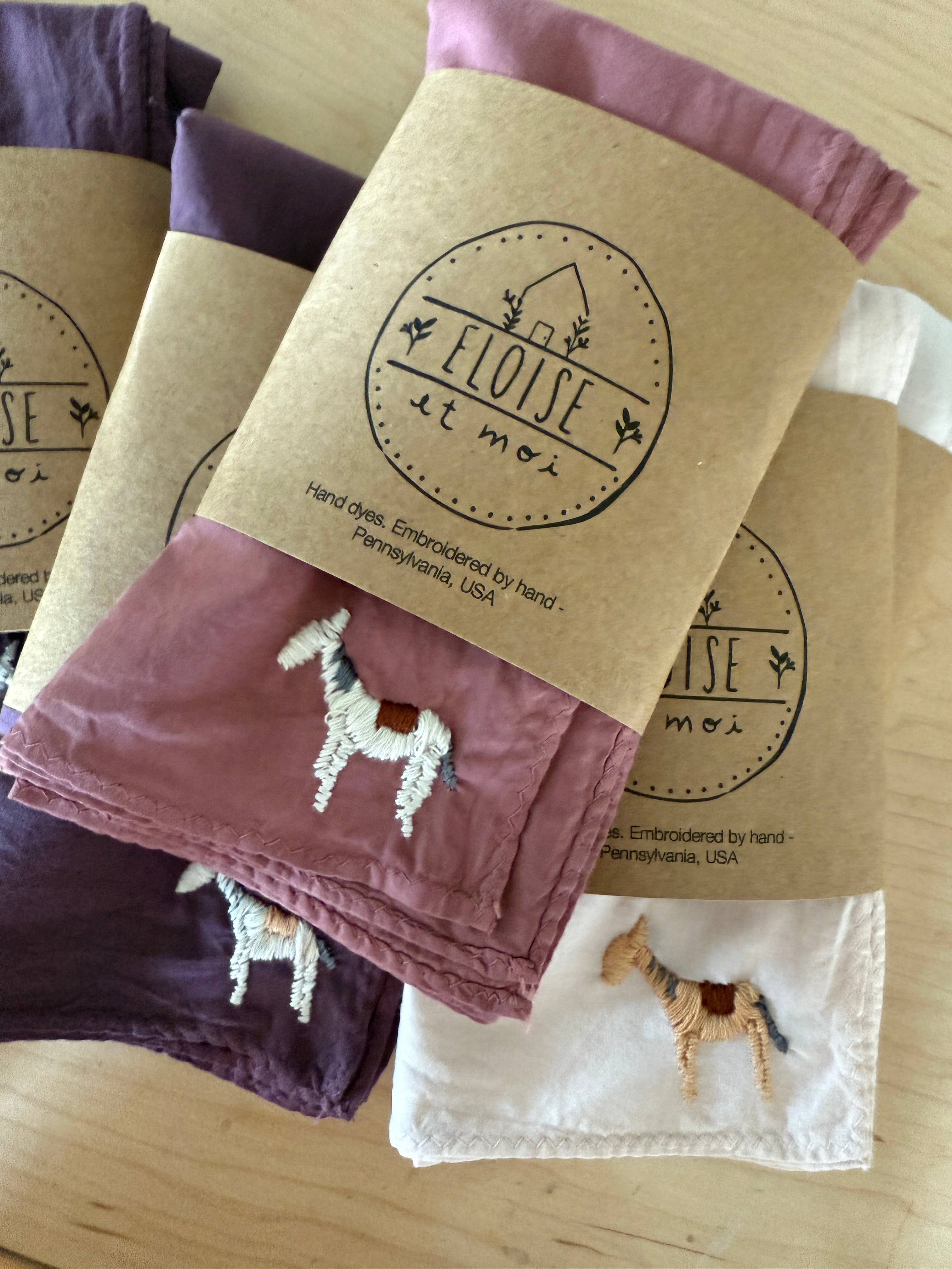 A little horse - hand embroidered bandana