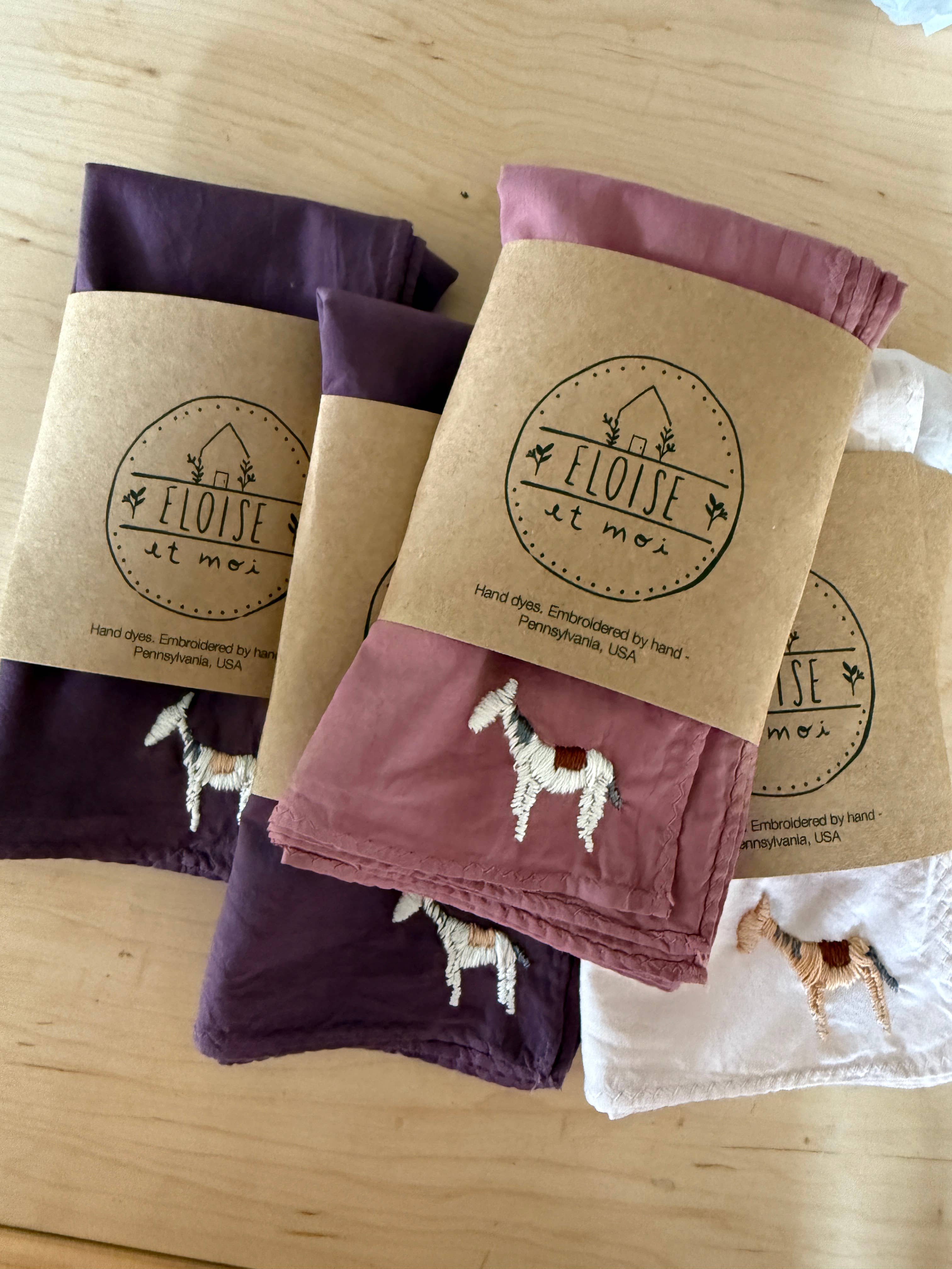 A little horse - hand embroidered bandana
