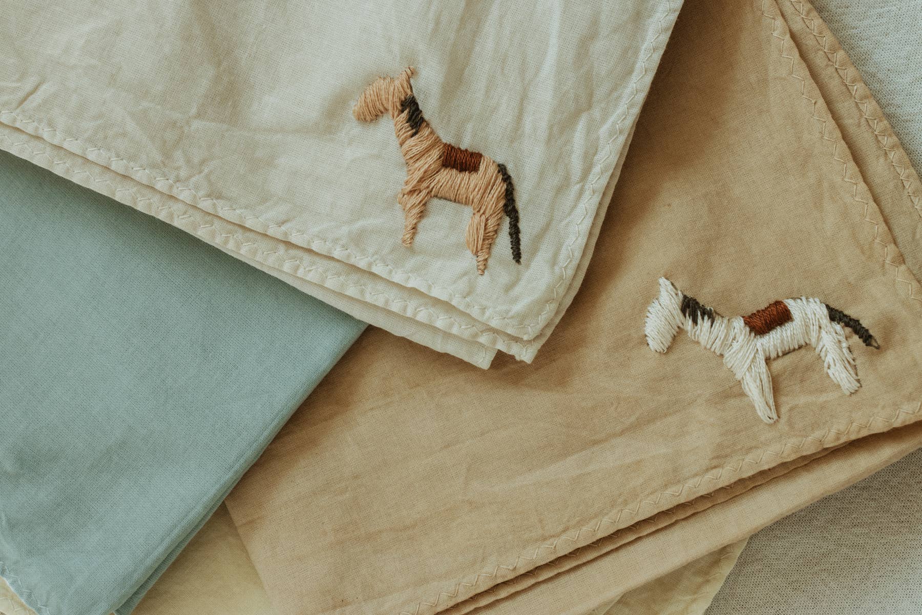 A little horse - hand embroidered bandana
