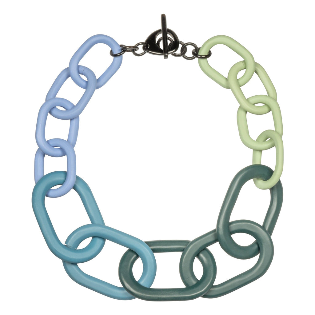 Blue Colorblock Link Necklace